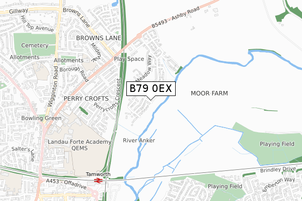 B79 0EX map - small scale - OS Open Zoomstack (Ordnance Survey)