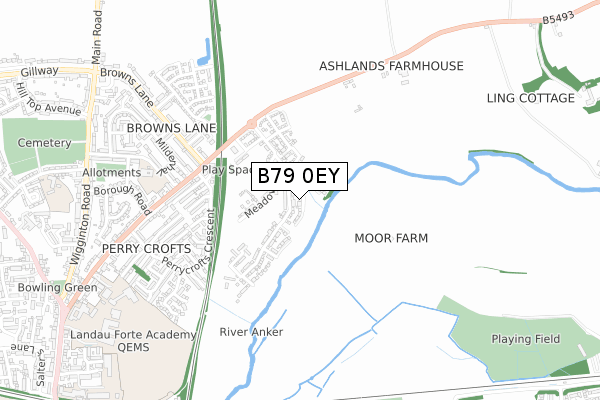 B79 0EY map - small scale - OS Open Zoomstack (Ordnance Survey)