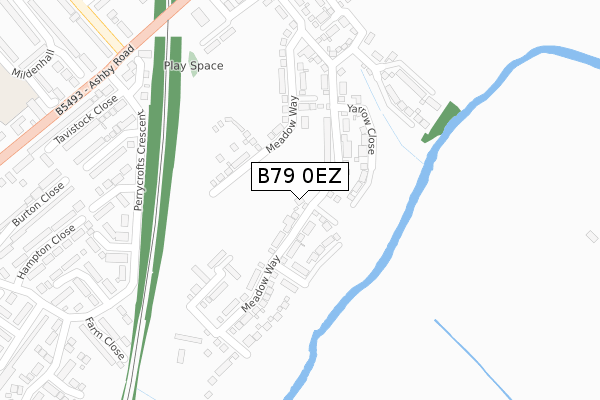 B79 0EZ map - large scale - OS Open Zoomstack (Ordnance Survey)