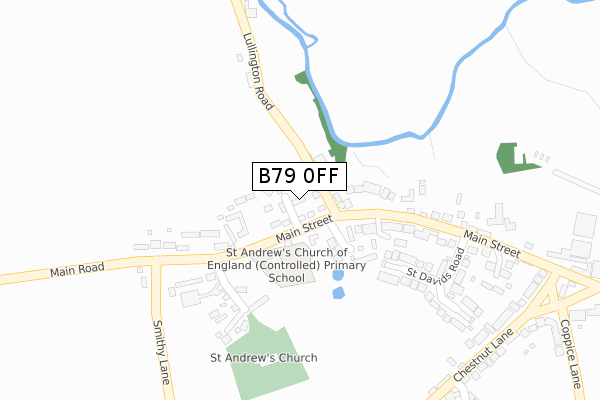 B79 0FF map - large scale - OS Open Zoomstack (Ordnance Survey)