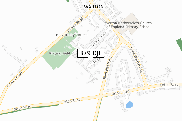 B79 0JF map - large scale - OS Open Zoomstack (Ordnance Survey)