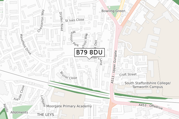 B79 8DU map - large scale - OS Open Zoomstack (Ordnance Survey)