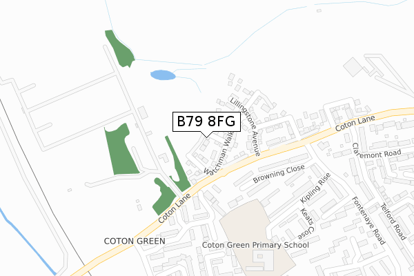 B79 8FG map - large scale - OS Open Zoomstack (Ordnance Survey)