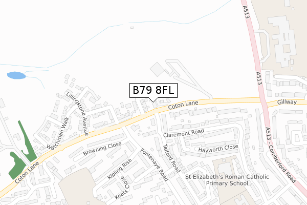 B79 8FL map - large scale - OS Open Zoomstack (Ordnance Survey)