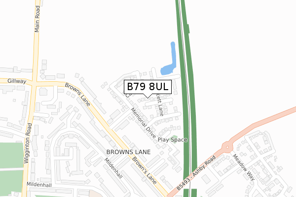 B79 8UL map - large scale - OS Open Zoomstack (Ordnance Survey)