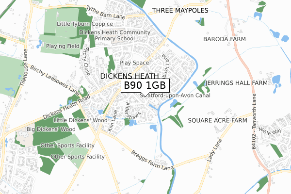 B90 1GB map - small scale - OS Open Zoomstack (Ordnance Survey)