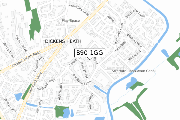 B90 1GG map - large scale - OS Open Zoomstack (Ordnance Survey)