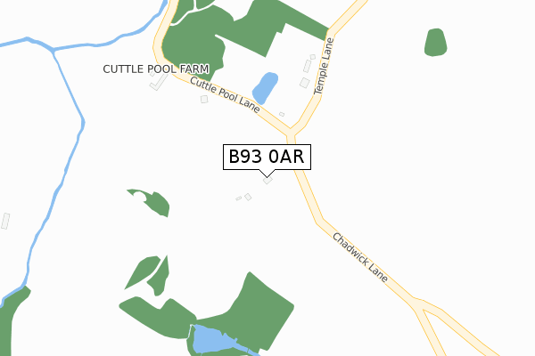 B93 0AR map - large scale - OS Open Zoomstack (Ordnance Survey)