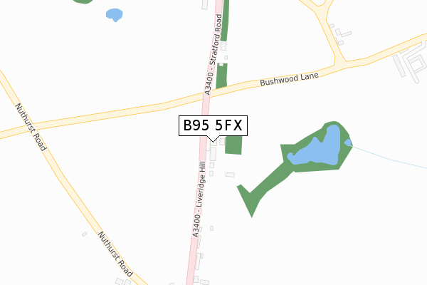 B95 5FX map - large scale - OS Open Zoomstack (Ordnance Survey)