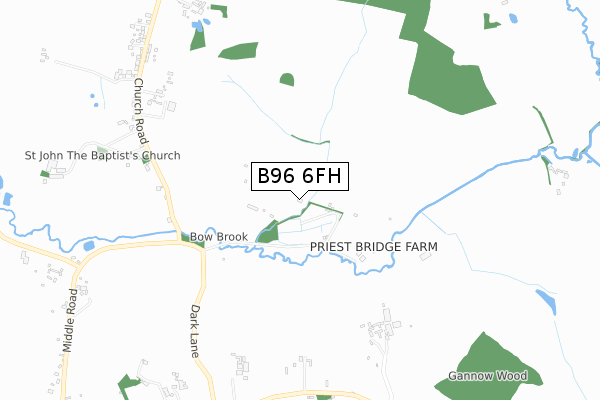 B96 6FH map - small scale - OS Open Zoomstack (Ordnance Survey)