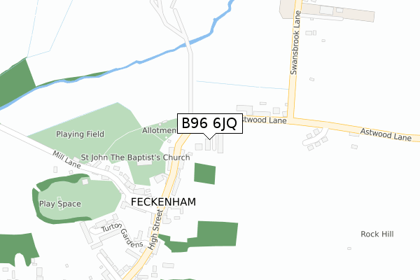 B96 6JQ map - large scale - OS Open Zoomstack (Ordnance Survey)