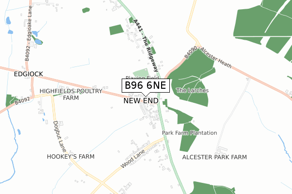 B96 6NE map - small scale - OS Open Zoomstack (Ordnance Survey)