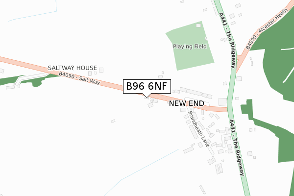 B96 6NF map - large scale - OS Open Zoomstack (Ordnance Survey)