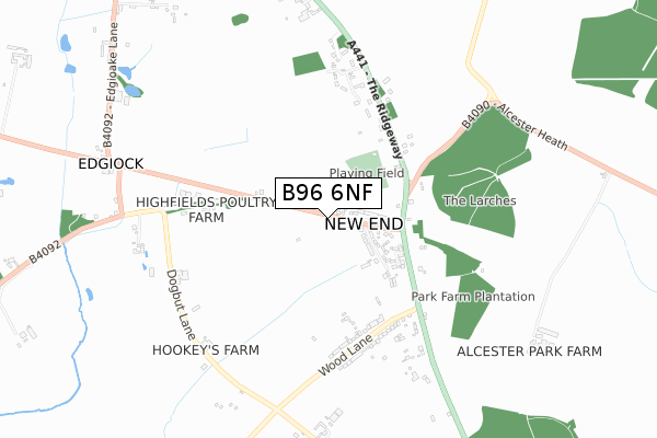 B96 6NF map - small scale - OS Open Zoomstack (Ordnance Survey)