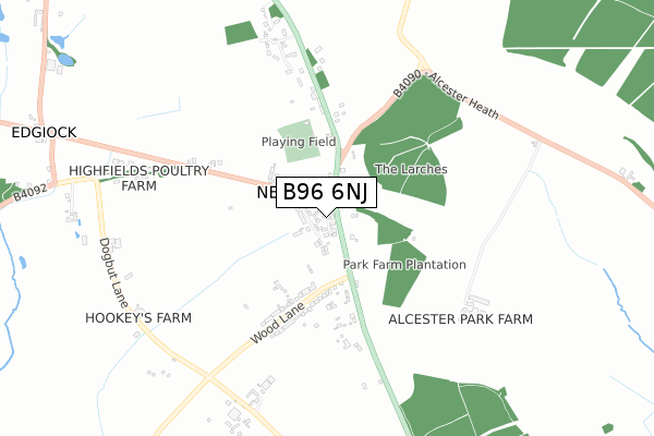 B96 6NJ map - small scale - OS Open Zoomstack (Ordnance Survey)