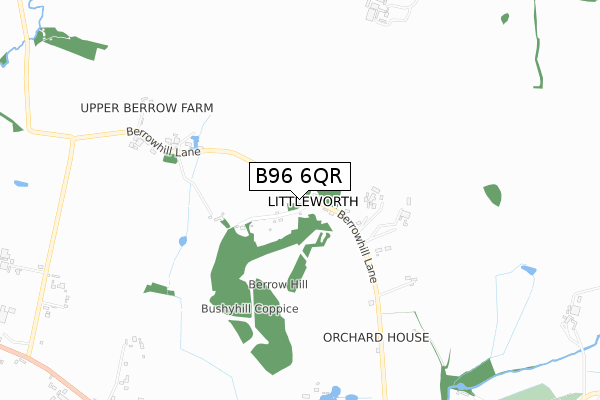 B96 6QR map - small scale - OS Open Zoomstack (Ordnance Survey)