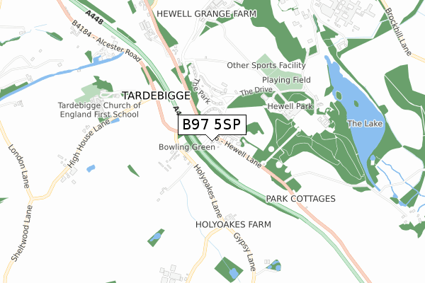 B97 5SP map - small scale - OS Open Zoomstack (Ordnance Survey)