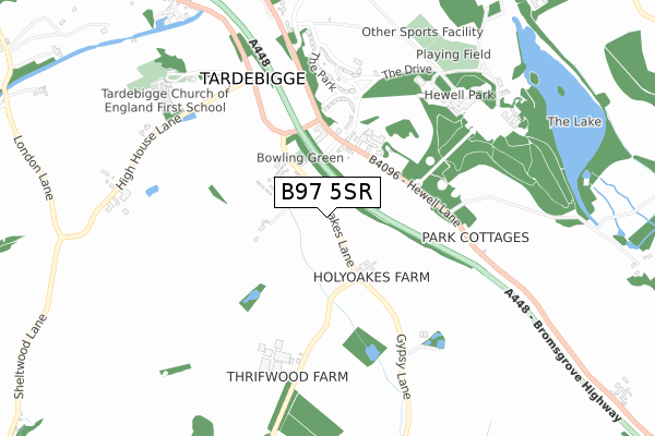 B97 5SR map - small scale - OS Open Zoomstack (Ordnance Survey)