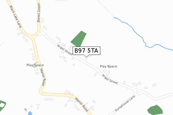 B97 5TA map - large scale - OS Open Zoomstack (Ordnance Survey)