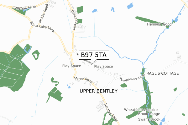 B97 5TA map - small scale - OS Open Zoomstack (Ordnance Survey)