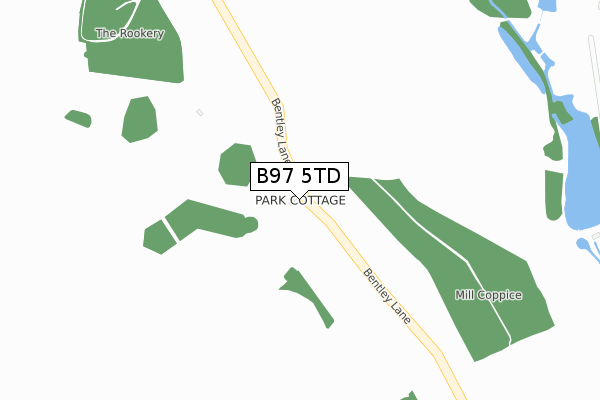 B97 5TD map - large scale - OS Open Zoomstack (Ordnance Survey)