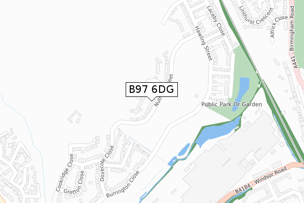 B97 6DG map - large scale - OS Open Zoomstack (Ordnance Survey)