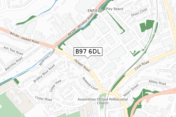 B97 6DL map - large scale - OS Open Zoomstack (Ordnance Survey)