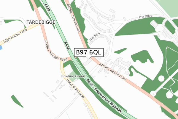 B97 6QL map - large scale - OS Open Zoomstack (Ordnance Survey)