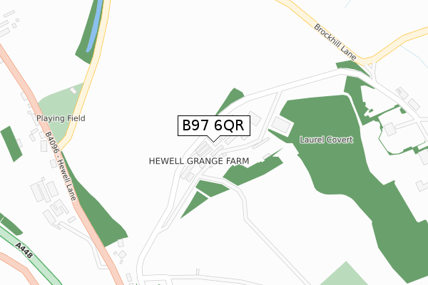 B97 6QR map - large scale - OS Open Zoomstack (Ordnance Survey)