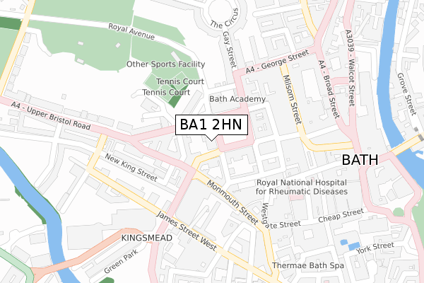 BA1 2HN map - large scale - OS Open Zoomstack (Ordnance Survey)