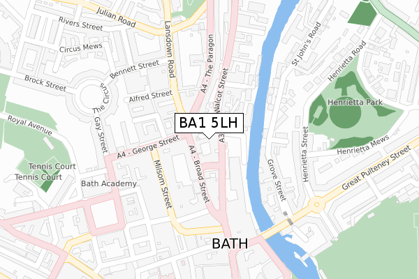 BA1 5LH map - large scale - OS Open Zoomstack (Ordnance Survey)