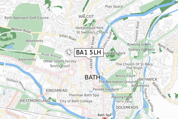 BA1 5LH map - small scale - OS Open Zoomstack (Ordnance Survey)