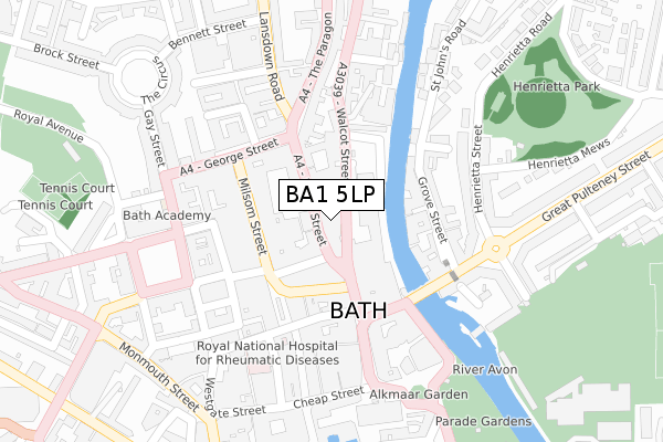 BA1 5LP map - large scale - OS Open Zoomstack (Ordnance Survey)