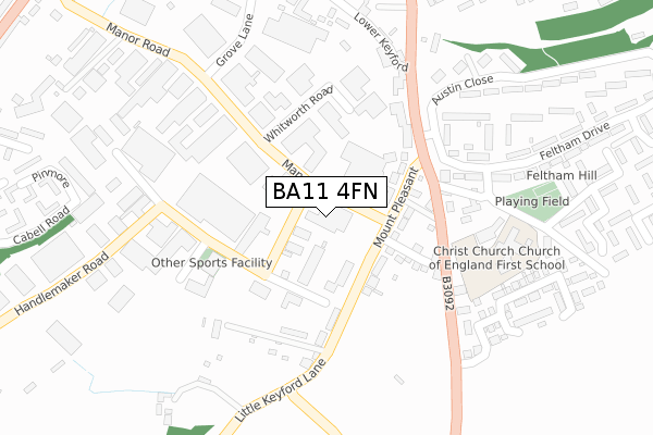 BA11 4FN map - large scale - OS Open Zoomstack (Ordnance Survey)