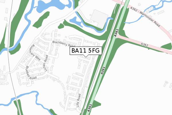 BA11 5FG map - large scale - OS Open Zoomstack (Ordnance Survey)