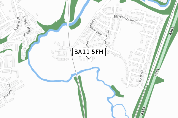 BA11 5FH map - large scale - OS Open Zoomstack (Ordnance Survey)