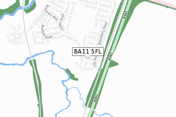 BA11 5FL map - large scale - OS Open Zoomstack (Ordnance Survey)