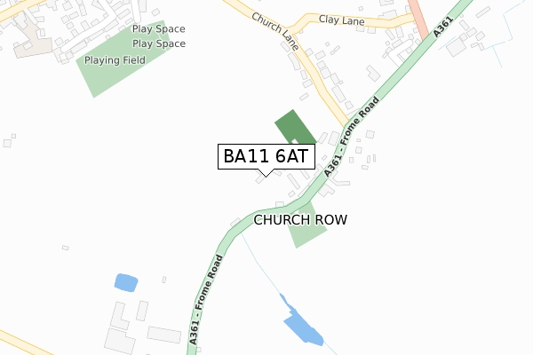 BA11 6AT map - large scale - OS Open Zoomstack (Ordnance Survey)