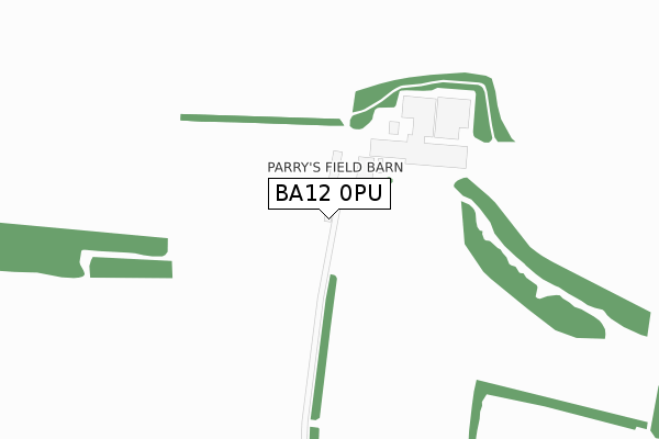 BA12 0PU map - large scale - OS Open Zoomstack (Ordnance Survey)