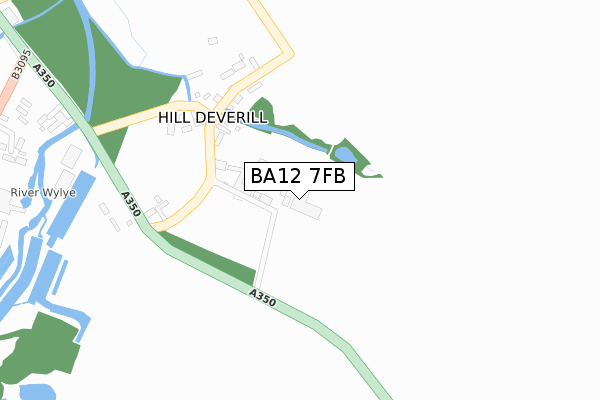 BA12 7FB map - large scale - OS Open Zoomstack (Ordnance Survey)