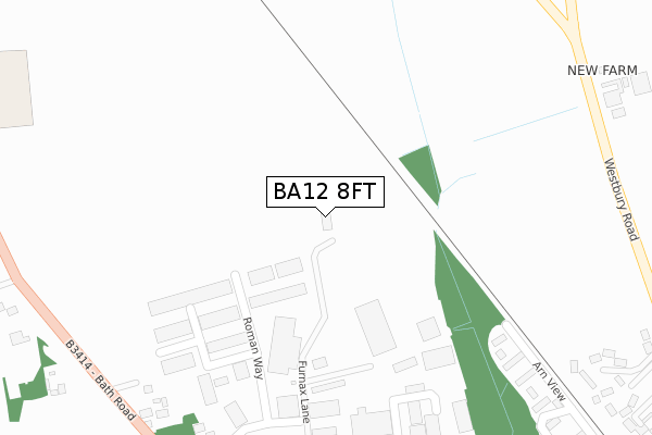 BA12 8FT map - large scale - OS Open Zoomstack (Ordnance Survey)