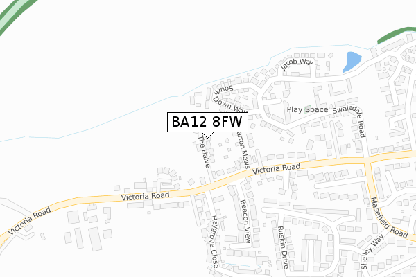 BA12 8FW map - large scale - OS Open Zoomstack (Ordnance Survey)