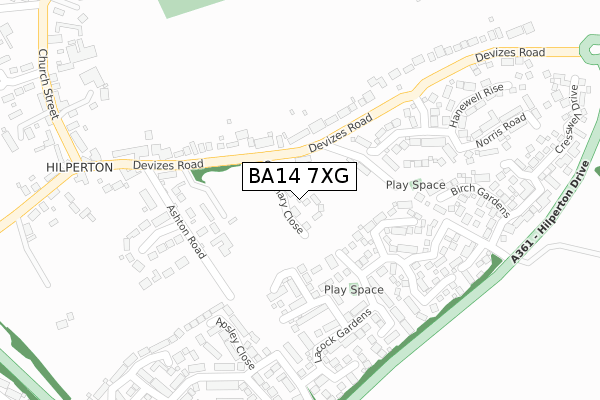 BA14 7XG map - large scale - OS Open Zoomstack (Ordnance Survey)