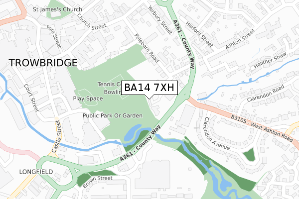 BA14 7XH map - large scale - OS Open Zoomstack (Ordnance Survey)