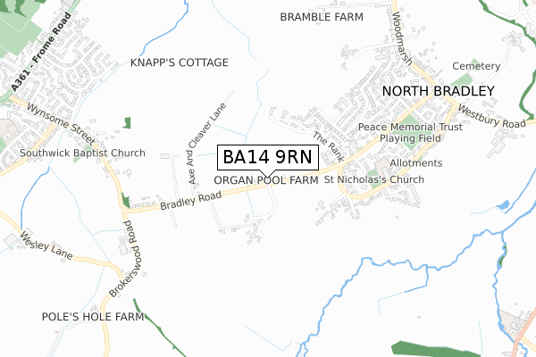 BA14 9RN map - small scale - OS Open Zoomstack (Ordnance Survey)