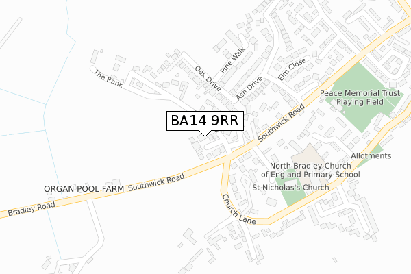 BA14 9RR map - large scale - OS Open Zoomstack (Ordnance Survey)