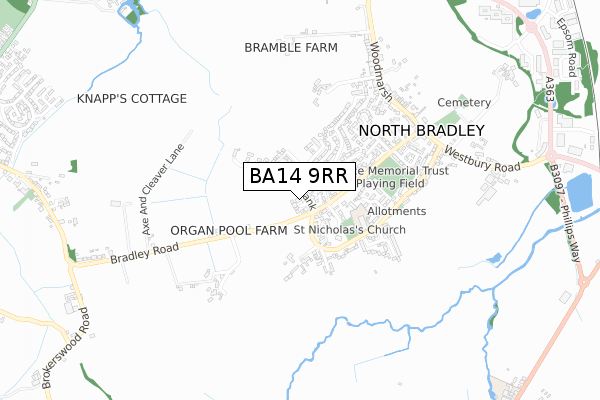 BA14 9RR map - small scale - OS Open Zoomstack (Ordnance Survey)