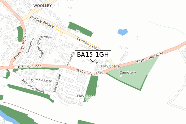 BA15 1GH map - large scale - OS Open Zoomstack (Ordnance Survey)