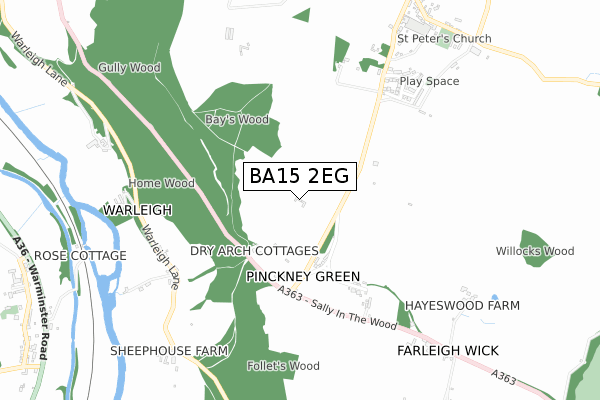 BA15 2EG map - small scale - OS Open Zoomstack (Ordnance Survey)