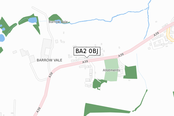 BA2 0BJ map - large scale - OS Open Zoomstack (Ordnance Survey)